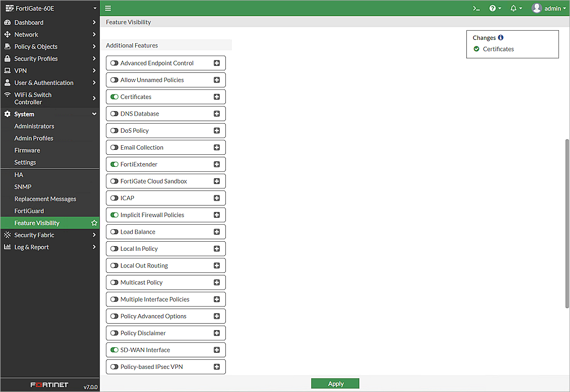 Screenshot of Fortigate, picture2